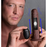 7X Remote Control Vibrating & Thumping Dildo - Dark